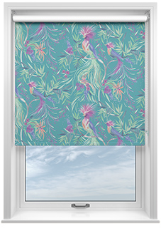 Birds of Paradise, Teal - Roller Blind